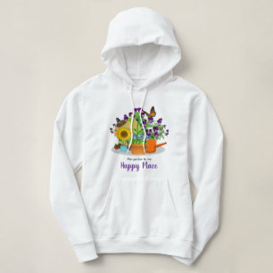 Happy Garden Flowers Summer White Hoodie