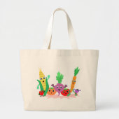 Happy Garden groenten Grote Tote Bag (Voorkant)