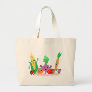 Happy Garden groenten Grote Tote Bag