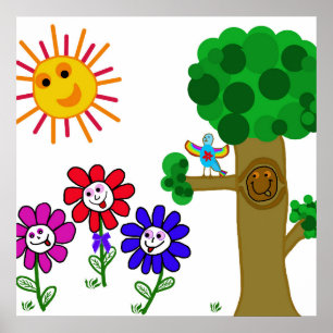 Happy Garden Kinderen Poster