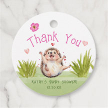 Happy Garden Party Hedgehog Baby shower Dank u