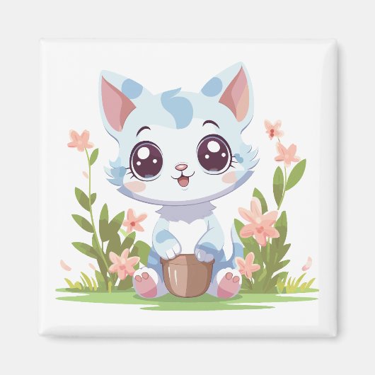 Happy Gardener Cat Magneet (Voorkant)