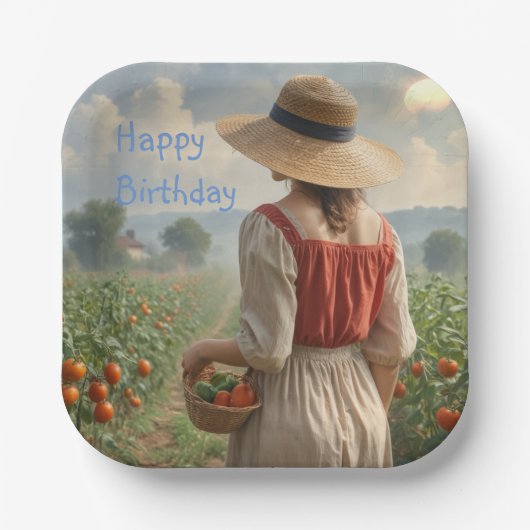 Happy Gardener Papieren Bordje (Voorkant)