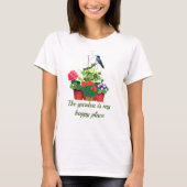Happy Gardening / Vloertuin met Hummingbird T-shirt (Voorkant)