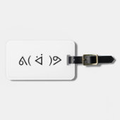 Happy Gary ᕕ( ᐛ )ᕗ Meme Emoticon Emoji Text Art Bagagelabel (Voorkant horizontaal)