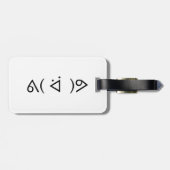 Happy Gary ᕕ( ᐛ )ᕗ Meme Emoticon Emoji Text Art Bagagelabel (Achterkant horizontaal)