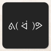 Happy Gary ᕕ( ᐛ )ᕗ Meme Emoticon Emoji Text Art Kartonnen Onderzetters (Voorkant)