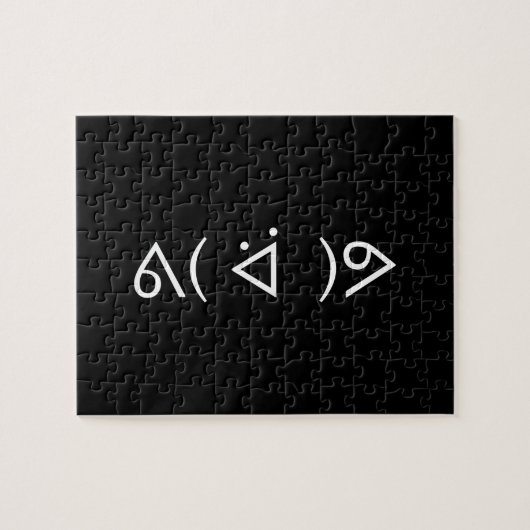 Happy Gary ᕕ( ᐛ )ᕗ Meme Emoticon Emoji Text Art Legpuzzel (Horizontaal)