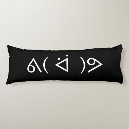 Happy Gary ᕕ( ᐛ )ᕗ Meme Emoticon Emoji Text Art Lichaamskussen (Voorkant)