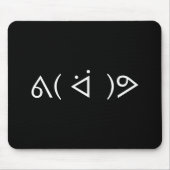 Happy Gary ᕕ( ᐛ )ᕗ Meme Emoticon Emoji Text Art Muismat (Voorkant)