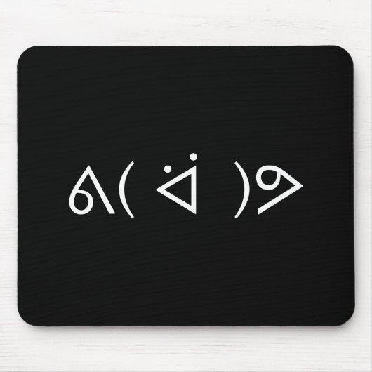 Happy Gary ᕕ( ᐛ )ᕗ Meme Emoticon Emoji Text Art Muismat (Voorkant)