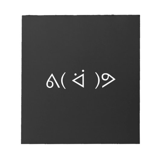 Happy Gary ᕕ( ᐛ )ᕗ Meme Emoticon Emoji Text Art Notitieblok (Voorkant)