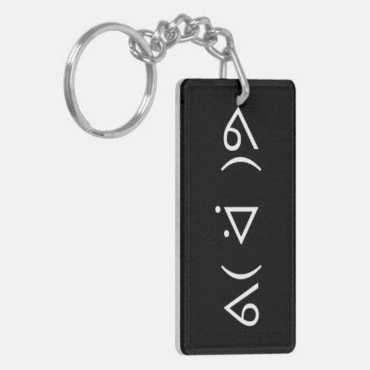 Happy Gary ᕕ( ᐛ )ᕗ Meme Emoticon Emoji Text Art Sleutelhanger (Voorkant Links)