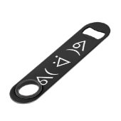 Happy Gary ᕕ( ᐛ )ᕗ Meme Emoticon Emoji Text Art Speed Flessenopener (Voorkant Gekanteld)