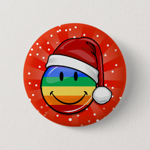 Happy Gay Lgbt Pride Flag Kerstkerstkerstkerstkers Ronde Button 5,7 Cm