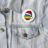 Happy Gay Lgbt Pride Flag Kerstkerstkerstkerstkers Ronde Button 5,7 Cm (In situ)