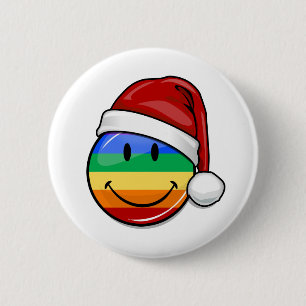 Happy Gay Lgbt Pride Flag Kerstkerstkerstkerstkers Ronde Button 5,7 Cm