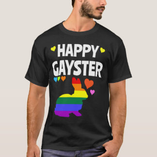 Happy Gayster Funny LGBT Gay Pride Easter Egg Hunt T-shirt