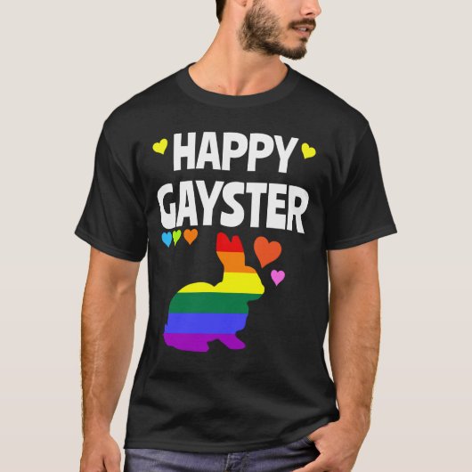 Happy Gayster Funny LGBT Gay Pride Easter Egg Hunt T-shirt (Voorkant)