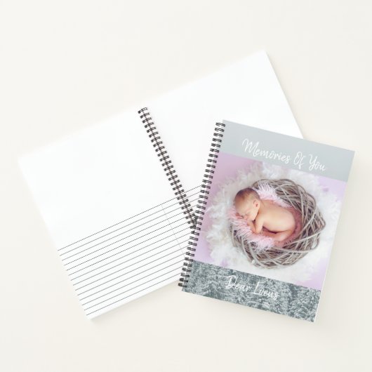 Happy geheugens Foto's en baby met sms'jes Notitieboek (Binnen)