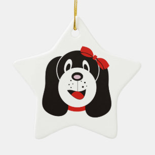 Happy gekke puppy aangepaste ornament