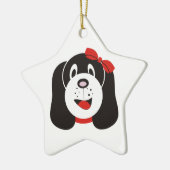 Happy gekke puppy aangepaste ornament (Links)