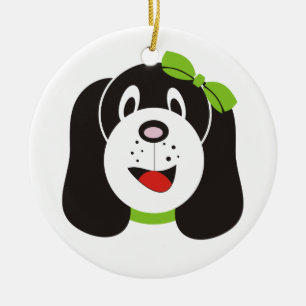 Happy gekke puppy aangepaste ornament