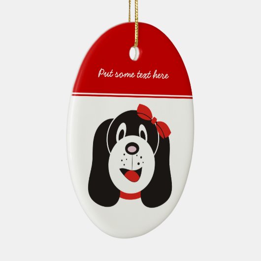 Happy gekke puppy aangepaste ornament (Rechts)