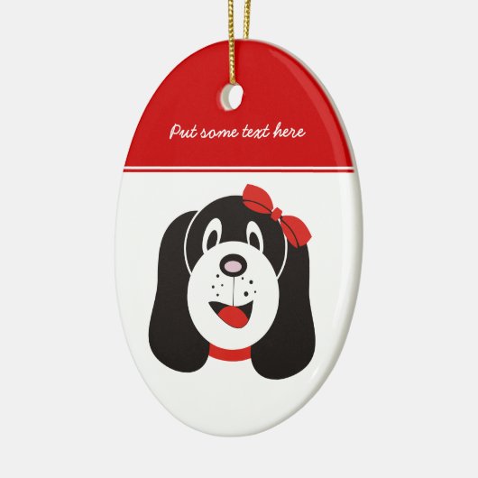 Happy gekke puppy aangepaste ornament (Links)