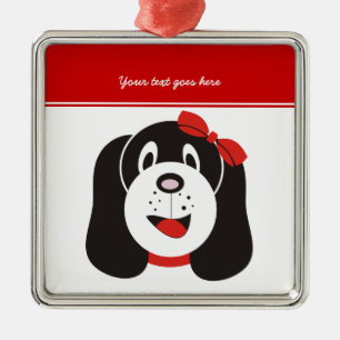 Happy gekke puppy aangepaste ornament