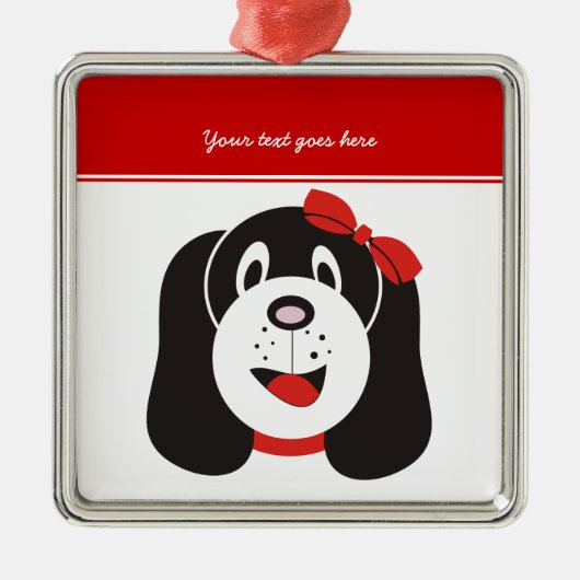 Happy gekke puppy aangepaste ornament (Voorkant)