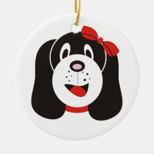 Happy gekke puppy aangepaste ornament