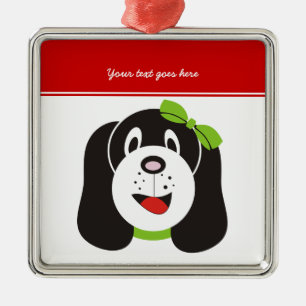 Happy gekke puppy aangepaste ornament