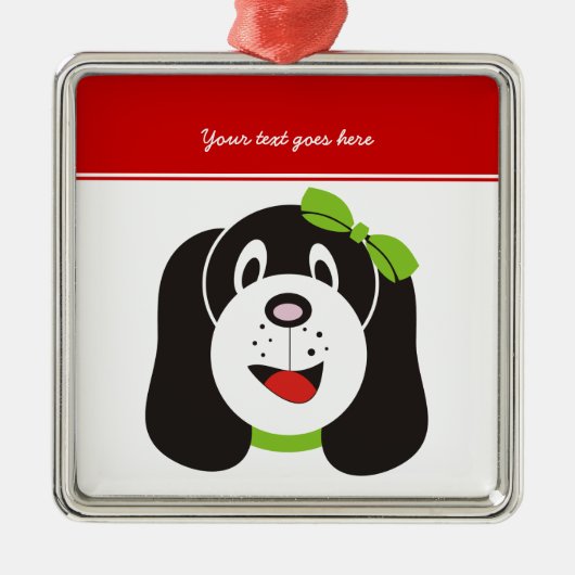Happy gekke puppy aangepaste ornament (Voorkant)