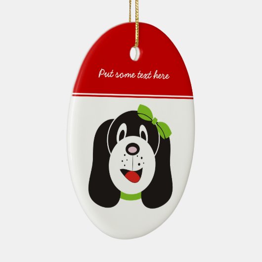 Happy gekke puppy aangepaste ornament (Rechts)