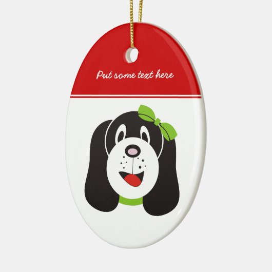Happy gekke puppy aangepaste ornament (Links)