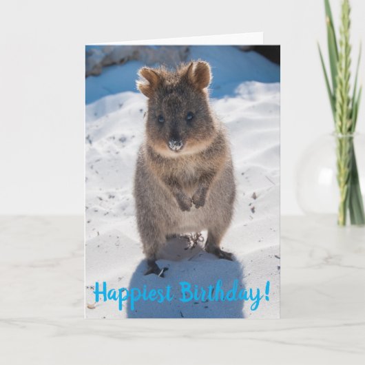 Happy Gelukkig Birthday Quokka Kaart (Voorkant)