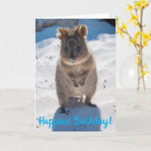 Happy Gelukkig Birthday Quokka Kaart (Gele Bloem)