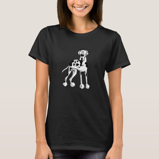 Happy German Great Dane I Harlequin Great Dane Fun T-shirt (Voorkant)