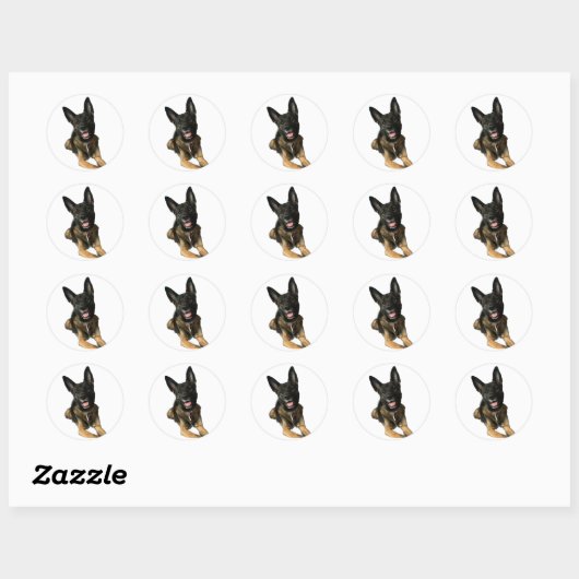 Happy German Shepard style dog sticker (Vel)