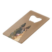 Happy German Shepherd Bottle Opener Creditkaart Flessenopener (Voorkant Gekanteld)