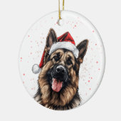 Happy German Shepherd Dog Christmas Personalized Keramisch Ornament (Links)