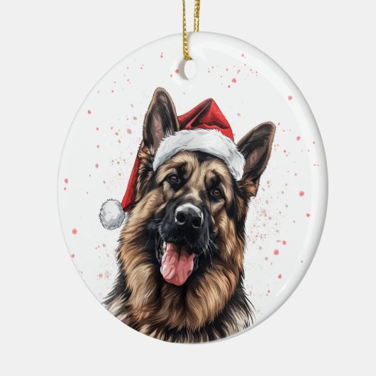 Happy German Shepherd Dog Christmas Personalized Keramisch Ornament (Links)