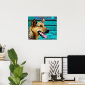 Happy German Shepherd Dog Poster (Thuiskantoor)