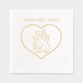 Happy Gesponnen-thday kattenverjaardagsfeestje Folie Servetten (Voorkant)