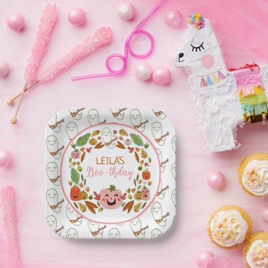 Happy Ghost Birthday Party Papieren Bordje (Feest)