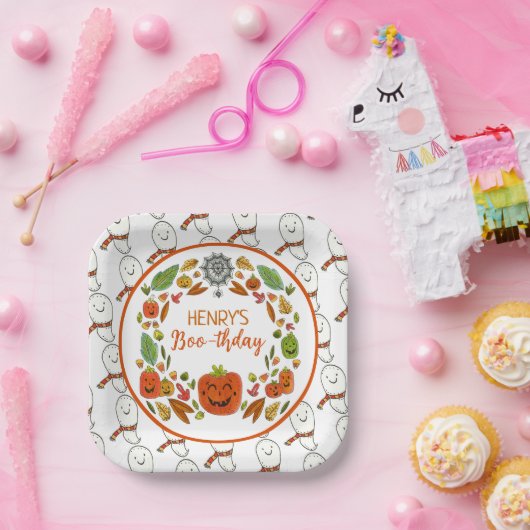 Happy Ghost Birthday Party Papieren Bordje (Feest)