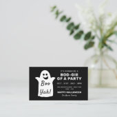 Happy Ghost, Black Halloween Party Ticket Invite Informatiekaartje (Staand voorkant)