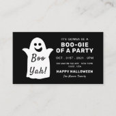 Happy Ghost, Black Halloween Party Ticket Invite Informatiekaartje (Voorkant)