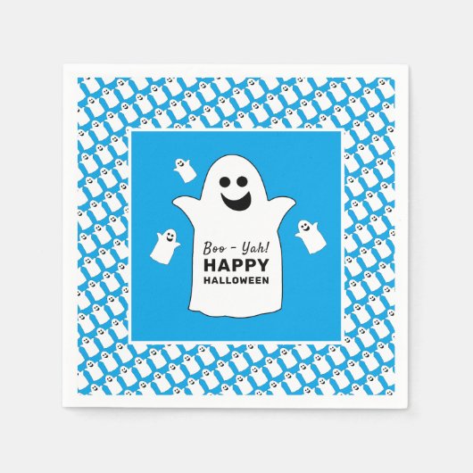 Happy Ghost, Blue Halloween Party Servet (Voorkant)